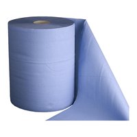 1 Blaue Putztuchrolle mit 1000 Blatt - 2-lagig - Top Recycling Qualität