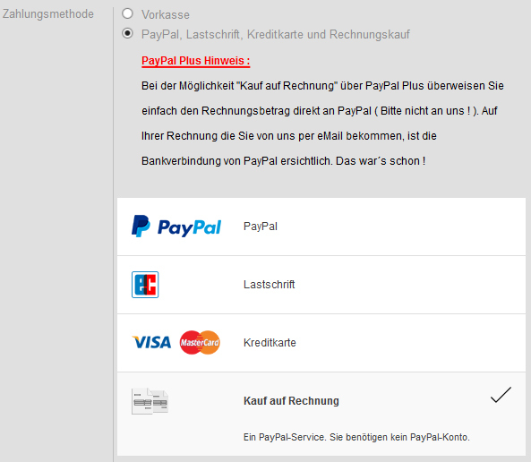 PayPal Plus - Zahlung